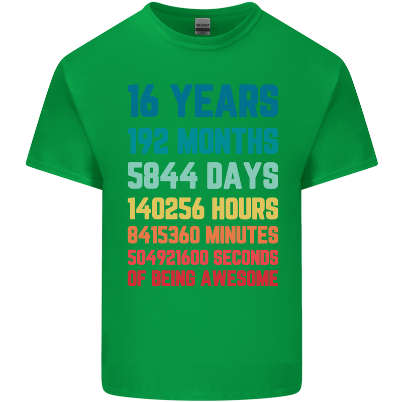 16th Birthday 16 Year Old Mens Cotton T-Shirt Tee Top Irish Green