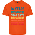 16th Birthday 16 Year Old Mens Cotton T-Shirt Tee Top Orange