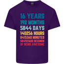 16th Birthday 16 Year Old Mens Cotton T-Shirt Tee Top Purple