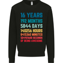 16th Birthday 16 Year Old Mens Sweatshirt Jumper Black