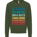 16th Birthday 16 Year Old Mens Sweatshirt Jumper Forest Green