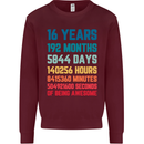 16th Birthday 16 Year Old Mens Sweatshirt Jumper Maroon