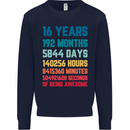 16th Birthday 16 Year Old Mens Sweatshirt Jumper Navy Blue