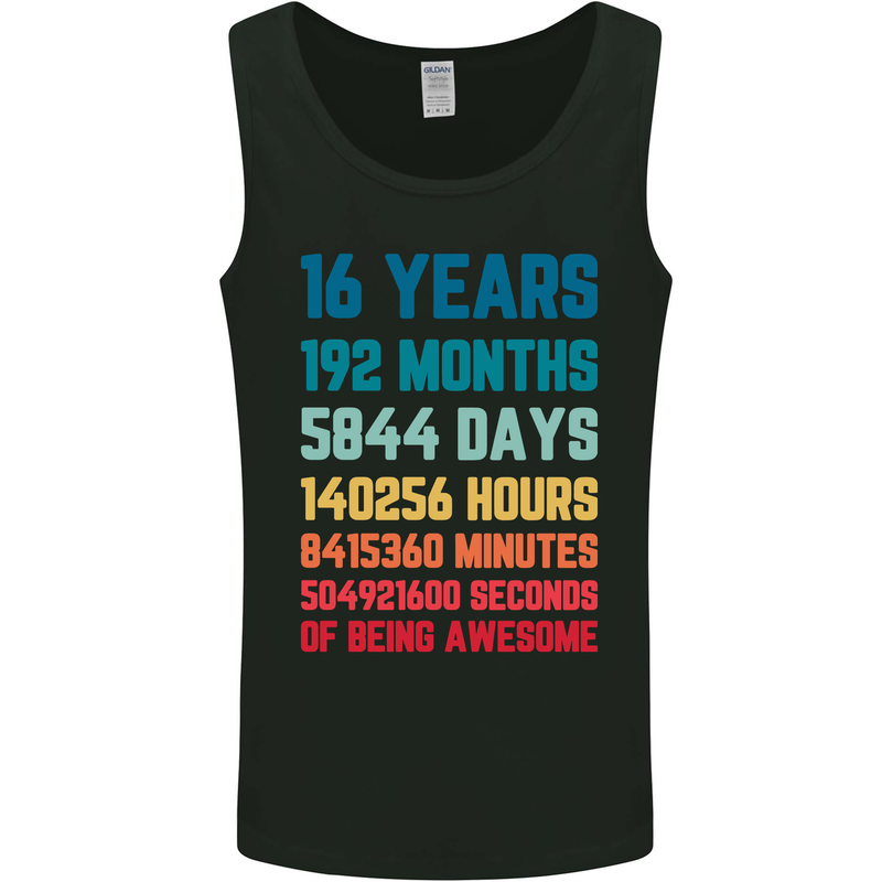16th Birthday 16 Year Old Mens Vest Tank Top Black