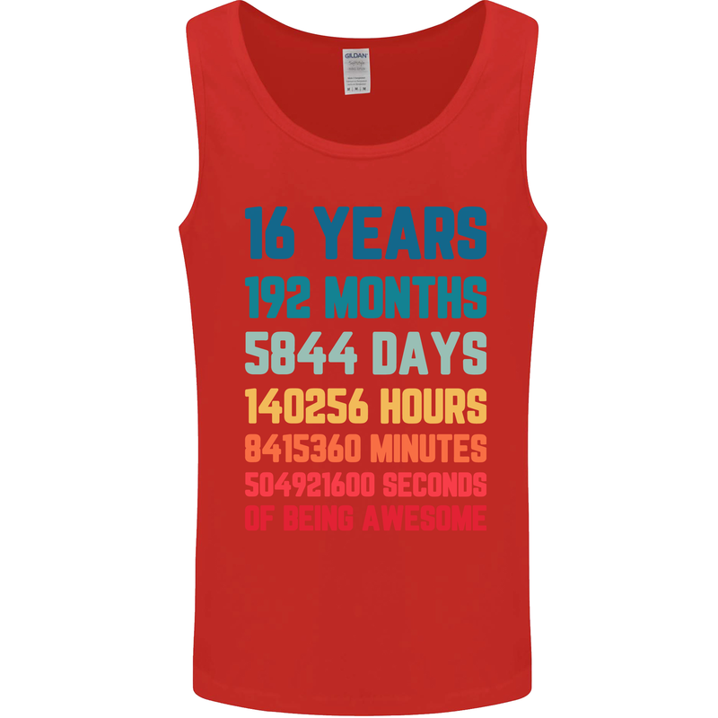 16th Birthday 16 Year Old Mens Vest Tank Top Red