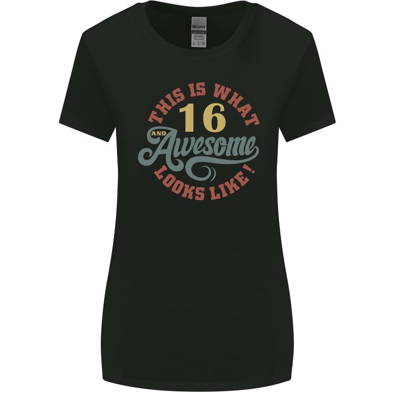 16th Birthday 60 Year Old Awesome Looks Like Womens Wider Cut T-Shirt Black