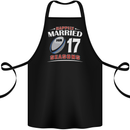 17 Year Wedding Anniversary 17th Rugby Cotton Apron 100% Organic Black