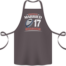 17 Year Wedding Anniversary 17th Rugby Cotton Apron 100% Organic Dark Grey