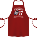 17 Year Wedding Anniversary 17th Rugby Cotton Apron 100% Organic Maroon