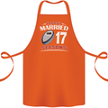 17 Year Wedding Anniversary 17th Rugby Cotton Apron 100% Organic Orange