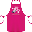 17 Year Wedding Anniversary 17th Rugby Cotton Apron 100% Organic Pink