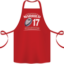 17 Year Wedding Anniversary 17th Rugby Cotton Apron 100% Organic Red