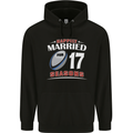 17 Year Wedding Anniversary 17th Rugby Mens 80% Cotton Hoodie Black