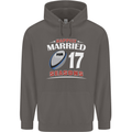 17 Year Wedding Anniversary 17th Rugby Mens 80% Cotton Hoodie Charcoal
