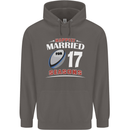 17 Year Wedding Anniversary 17th Rugby Mens 80% Cotton Hoodie Charcoal