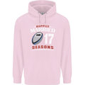 17 Year Wedding Anniversary 17th Rugby Mens 80% Cotton Hoodie Light Pink