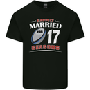 17 Year Wedding Anniversary 17th Rugby Mens Cotton T-Shirt Tee Top Black
