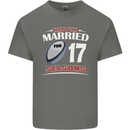 17 Year Wedding Anniversary 17th Rugby Mens Cotton T-Shirt Tee Top Charcoal
