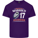 17 Year Wedding Anniversary 17th Rugby Mens Cotton T-Shirt Tee Top Purple