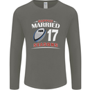 17 Year Wedding Anniversary 17th Rugby Mens Long Sleeve T-Shirt Charcoal