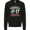 17 Year Wedding Anniversary 17th Rugby Mens Sweatshirt Jumper Black