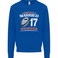 17 Year Wedding Anniversary 17th Rugby Mens Sweatshirt Jumper Royal Blue