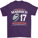 17 Year Wedding Anniversary 17th Rugby Mens T-Shirt 100% Cotton Purple