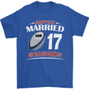 17 Year Wedding Anniversary 17th Rugby Mens T-Shirt 100% Cotton Royal Blue