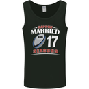 17 Year Wedding Anniversary 17th Rugby Mens Vest Tank Top Black