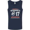 17 Year Wedding Anniversary 17th Rugby Mens Vest Tank Top Navy Blue
