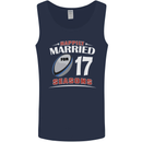 17 Year Wedding Anniversary 17th Rugby Mens Vest Tank Top Navy Blue