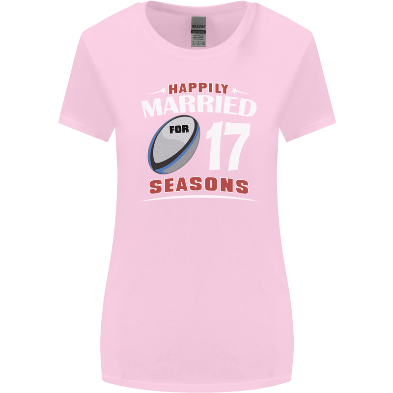 17 Year Wedding Anniversary 17th Rugby Womens Wider Cut T-Shirt Light Pink