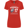 17 Year Wedding Anniversary 17th Rugby Womens Wider Cut T-Shirt Red