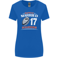 17 Year Wedding Anniversary 17th Rugby Womens Wider Cut T-Shirt Royal Blue