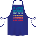 17th Birthday 17 Year Old Cotton Apron 100% Organic Royal Blue
