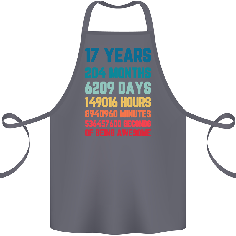 17th Birthday 17 Year Old Cotton Apron 100% Organic Steel