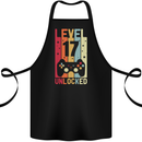 17th Birthday 17 Year Old Level Up Gamming Cotton Apron 100% Organic Black