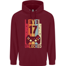 17th Birthday 17 Year Old Level Up Gamming Mens 80% Cotton Hoodie Maroon