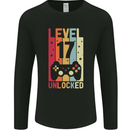 17th Birthday 17 Year Old Level Up Gamming Mens Long Sleeve T-Shirt Black