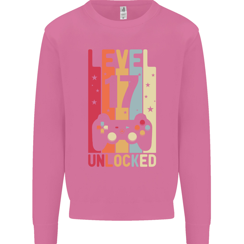 17th Birthday 17 Year Old Level Up Gamming Mens Sweatshirt Jumper Azalea