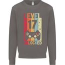 17th Birthday 17 Year Old Level Up Gamming Mens Sweatshirt Jumper Charcoal