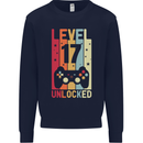 17th Birthday 17 Year Old Level Up Gamming Mens Sweatshirt Jumper Navy Blue