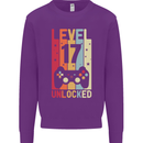 17th Birthday 17 Year Old Level Up Gamming Mens Sweatshirt Jumper Purple