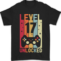 17th Birthday 17 Year Old Level Up Gamming Mens T-Shirt 100% Cotton Black