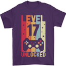17th Birthday 17 Year Old Level Up Gamming Mens T-Shirt 100% Cotton Purple