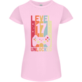 17th Birthday 17 Year Old Level Up Gamming Womens Petite Cut T-Shirt Light Pink
