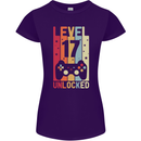 17th Birthday 17 Year Old Level Up Gamming Womens Petite Cut T-Shirt Purple