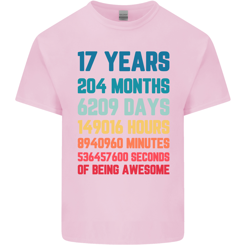 17th Birthday 17 Year Old Mens Cotton T-Shirt Tee Top Light Pink