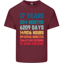 17th Birthday 17 Year Old Mens Cotton T-Shirt Tee Top Maroon