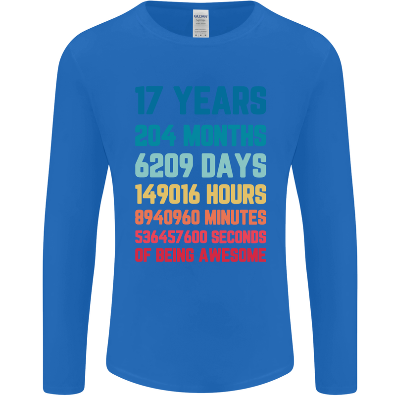 17th Birthday 17 Year Old Mens Long Sleeve T-Shirt Royal Blue